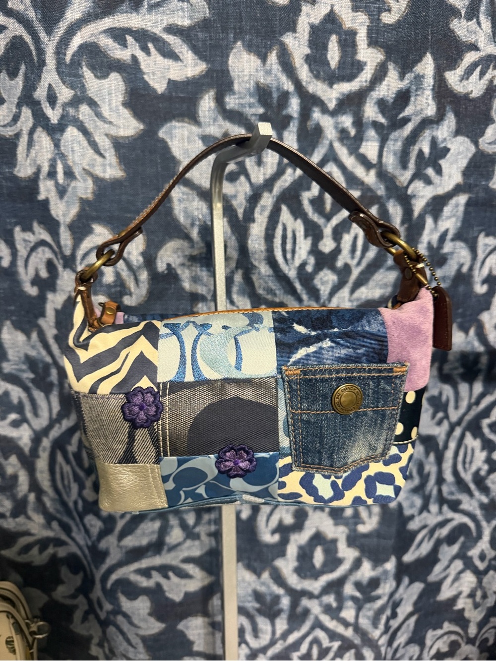 Coach Y2K Denim Patchwork Demi